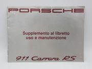 Porsche Carrera RS 964, supplement logbook, 10 pages.
